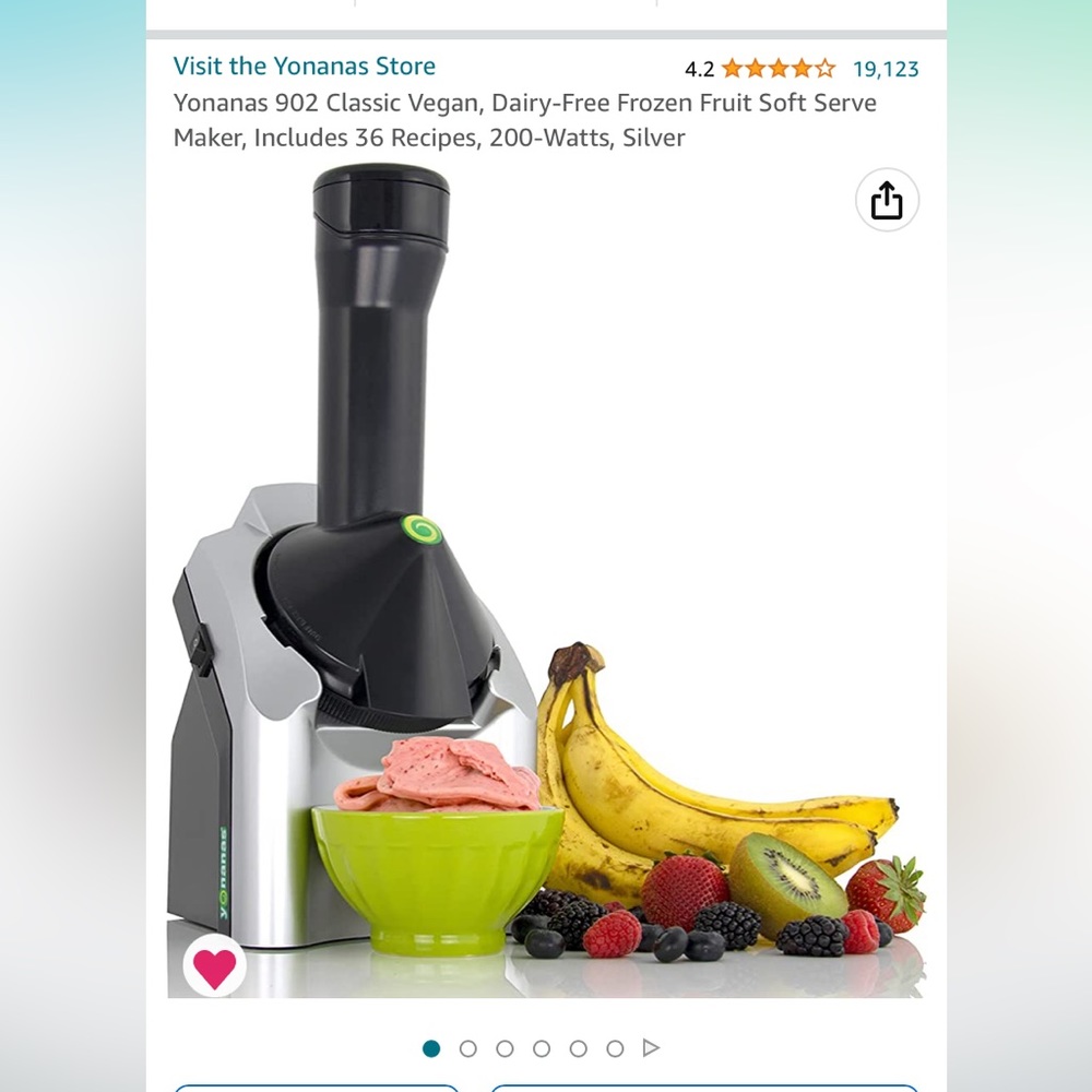 Yonanas 902 Frozen Fruit Soft Serve Maker, Includes 36 Recipes